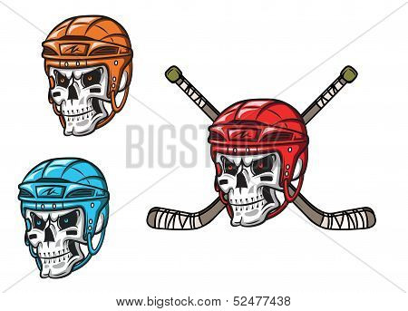 Skull With Ice Hockey Amunition