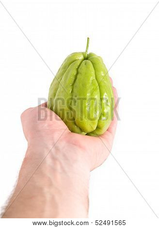Chayote Being Held By A Hand