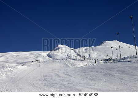 Ski Resort At Sun Day