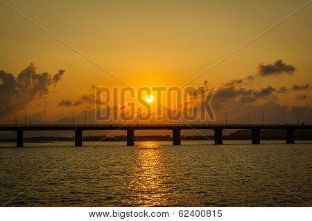 Bridge sunset at Vietnam