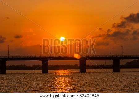 Bridge sunset at Vietnam
