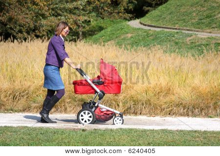 Woman And Pram