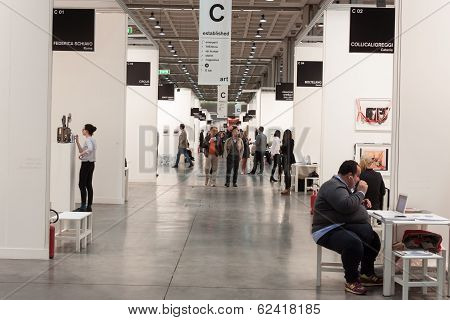 People Visiting Miart 2014 In Milan, Italy