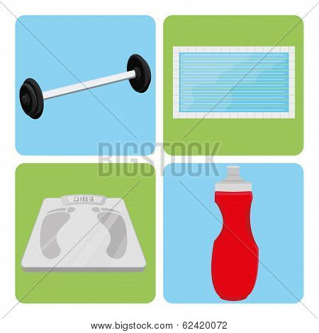 Vector Set Of Sport And Gym Elements