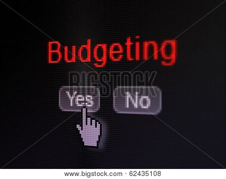 Finance concept: Budgeting on digital computer screen
