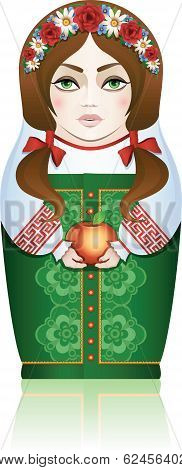 Russian nested doll in the summer season