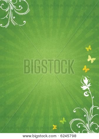 Fond Floral vert