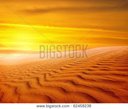 sand desert,sunset