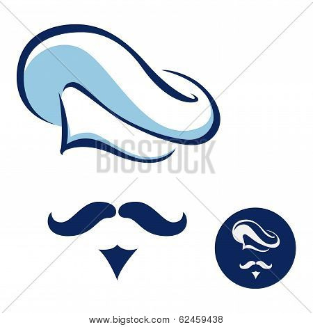 Chef with mustache symbol