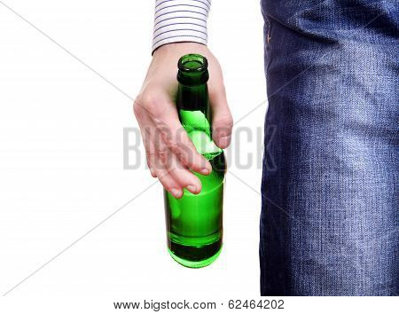 Person Holding Beer Bottle