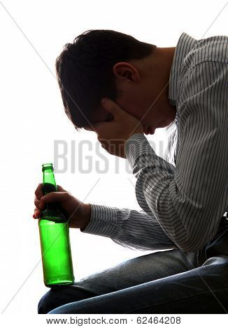 Sad Man In Alcohol Addiction