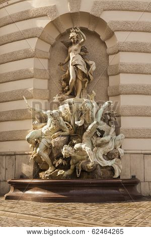 Vienna, Austria. Architectural details of Hofburg