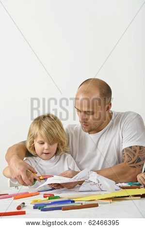 parent teaching children