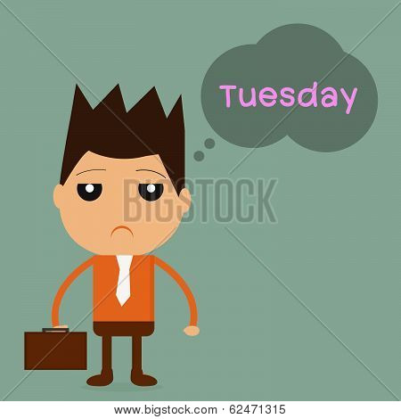 Business Man Boring Tuesday