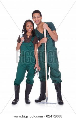 Couple Of Garden Workers