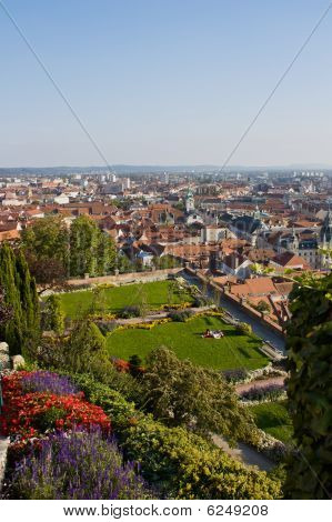 Vista dalla Torre dell'orologio a Graz