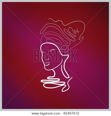 Abstraction of a woman's face with patterns