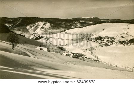 TODTNAUBERG, GERMANY, CIRCA  1929: Vintage photo of a German village in Black Forest (Schwarzwald) belonging to the municipality of Todtnau, in Baden-WÃ?ÃÂ¼rttemberg.