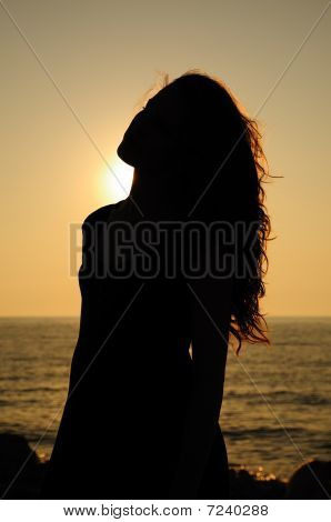 Silhouette der Sonnenuntergang Mädchen