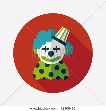 Clown Flat Icon With Long Shadow,eps10
