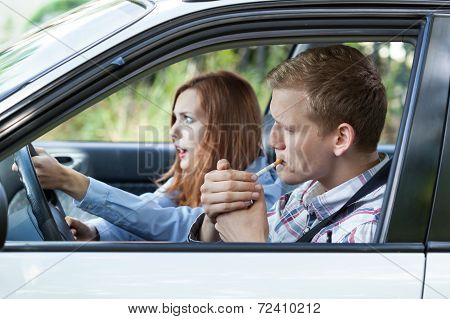 Frivolous Driver In A Car