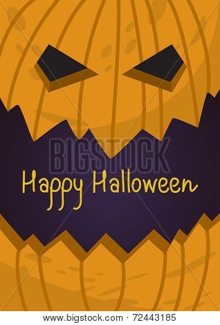 Halloween Holiday Gift Card  With Pumpkin Evil Lantern