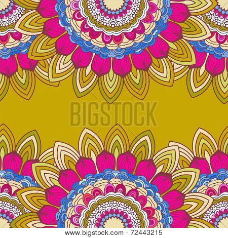 Vector Seamless Hand-drawn Pattern With Flowers And Leaves