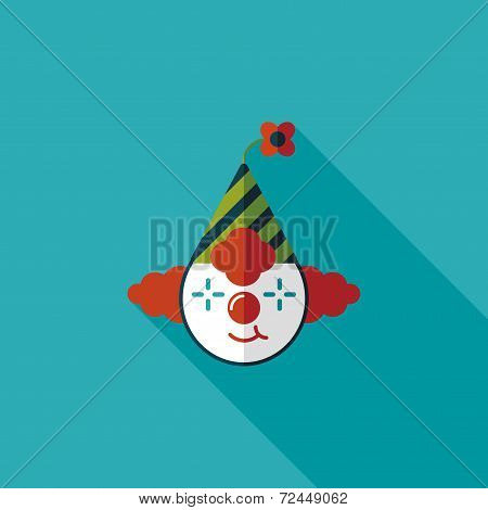 Clown Flat Icon With Long Shadow,eps10