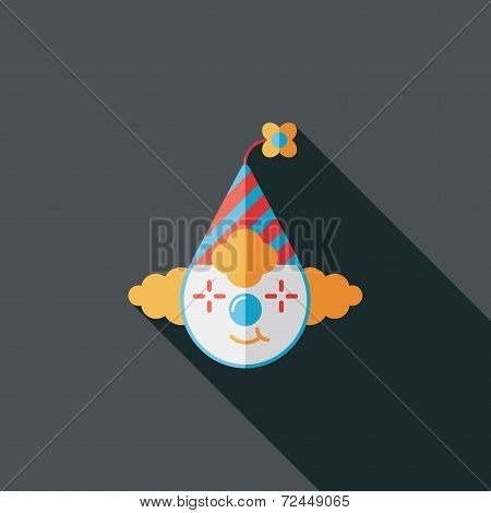 Clown Flat Icon With Long Shadow,eps10