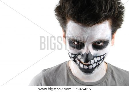 Assustador cara de esqueleto (carnaval, pintura de rosto)