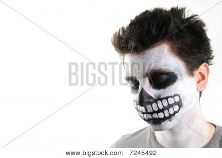 Assustador cara de esqueleto (carnaval, pintura de rosto)