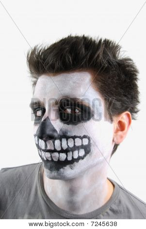 Assustador cara de esqueleto (carnaval, pintura de rosto)