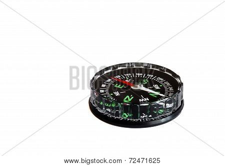Compass Of Black Color On A White Background