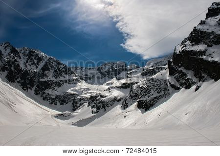 Winter panorama of Tatra mountains