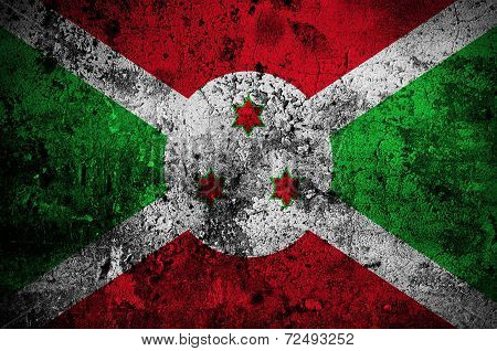 Grunge Flag Of Burundi With Capital In Bujumbura