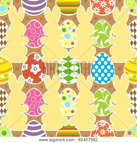 Easter Eggs and Bunnies Seamless Background