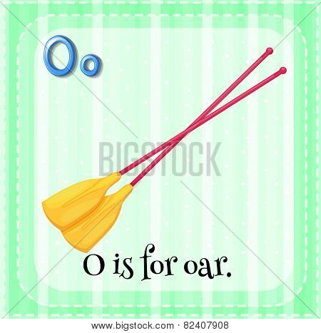 Illustration of a letter O is for oar