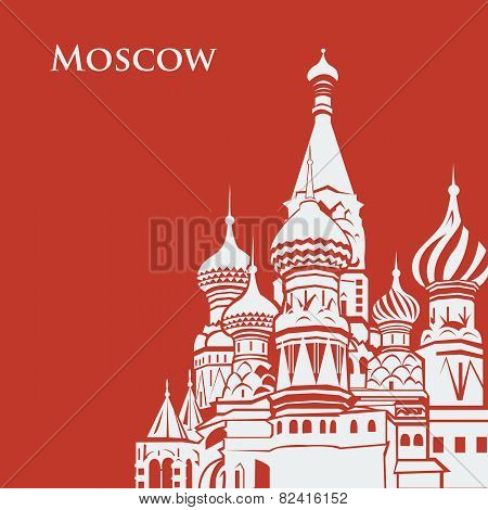 Vector Moscow Saint Basil's Cathedral.