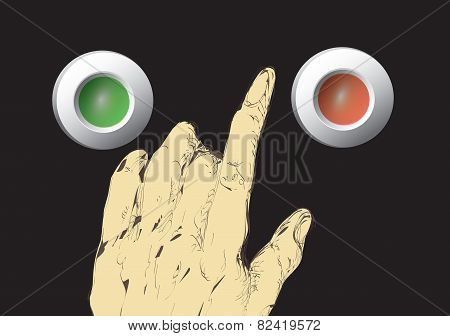 Hand Over Press Buttons