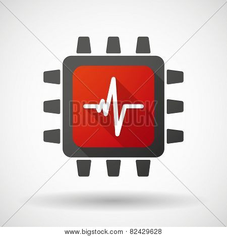 Cpu Icon With A Heart Beat Sign