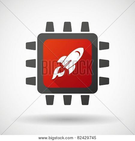 Cpu Icon With A Rocket