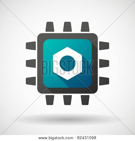 Cpu Icon With A Nut