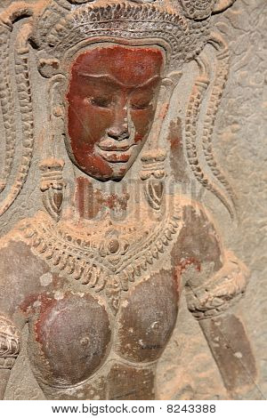 Apsara Bas-Relief in Angkor Bereich