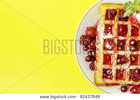 Waffles With Red Berries