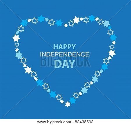 heart made of david stars with Israel flag colors and symbols