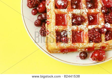 Waffles With Red Berries