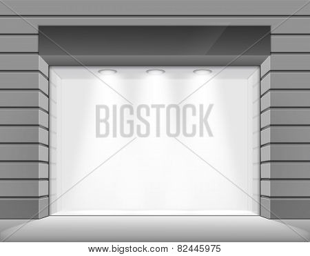 Vector Shop Boutique Store Front with Big Window