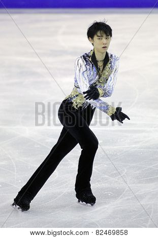 BARCELONA - DEC, 13: Yuzuru Hanyu of Japan during Men Free Skating event of ISU Grand Prix of Figure Skating Final 2014 at CCIB on December 13, 2014 in Barcelona, Spain