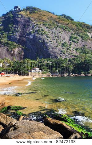 Red Beach (praia Vermelha), Mountain Morro Da Urca,  Rio De Janeiro, Brazil