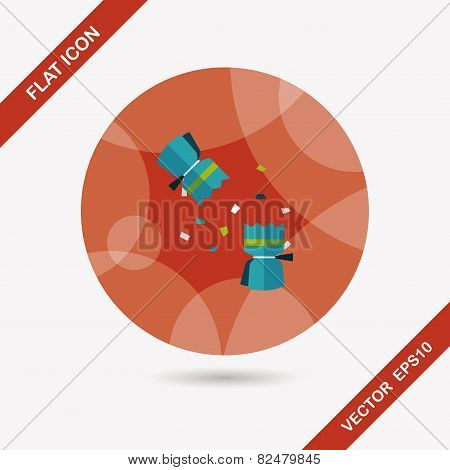 Christmas Cracker Flat Icon With Long Shadow,eps10